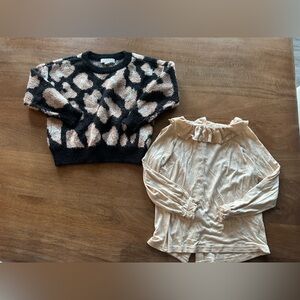 gb Girls Leopard Print Sweater and Chelsea & Violet Long Sleeve Top